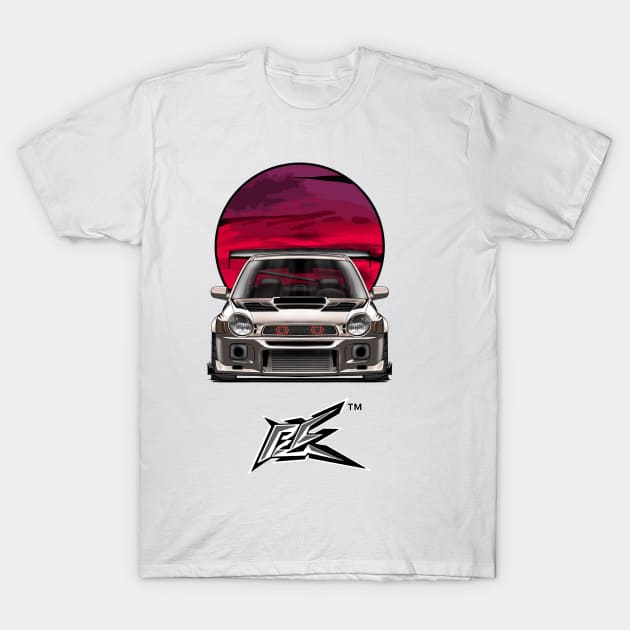 SUBARU IMPREZA WRX GC8 BUGEYE gold chrome T-Shirt by naquash